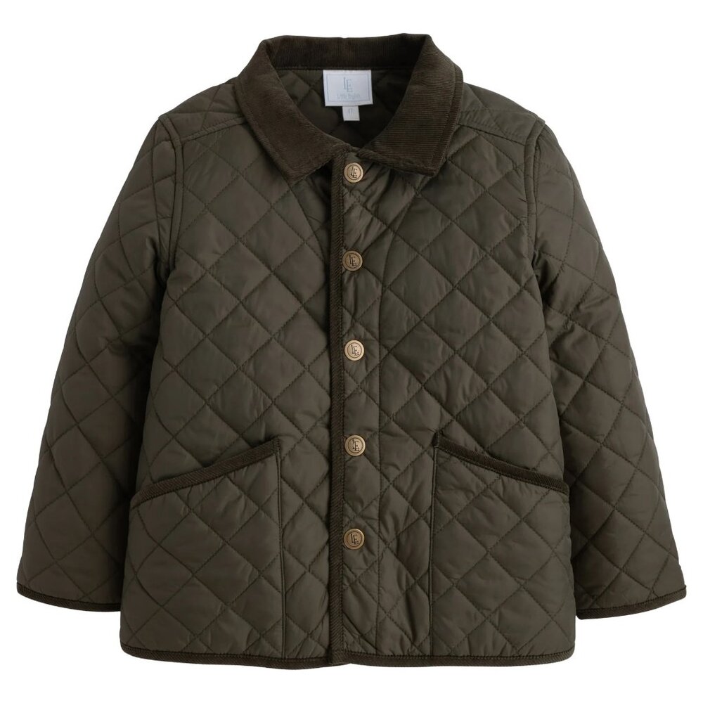 Little English Kid's Classic Olive Quilted Barn Chore Fall Jacket Size 6